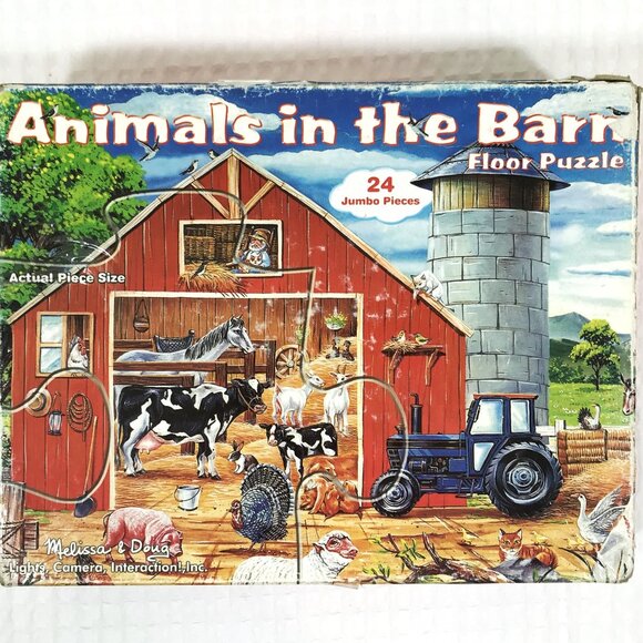 Melissa & Doug Animals in the Barn 24 Piece Floor Puzzle - Picture 1 of 3